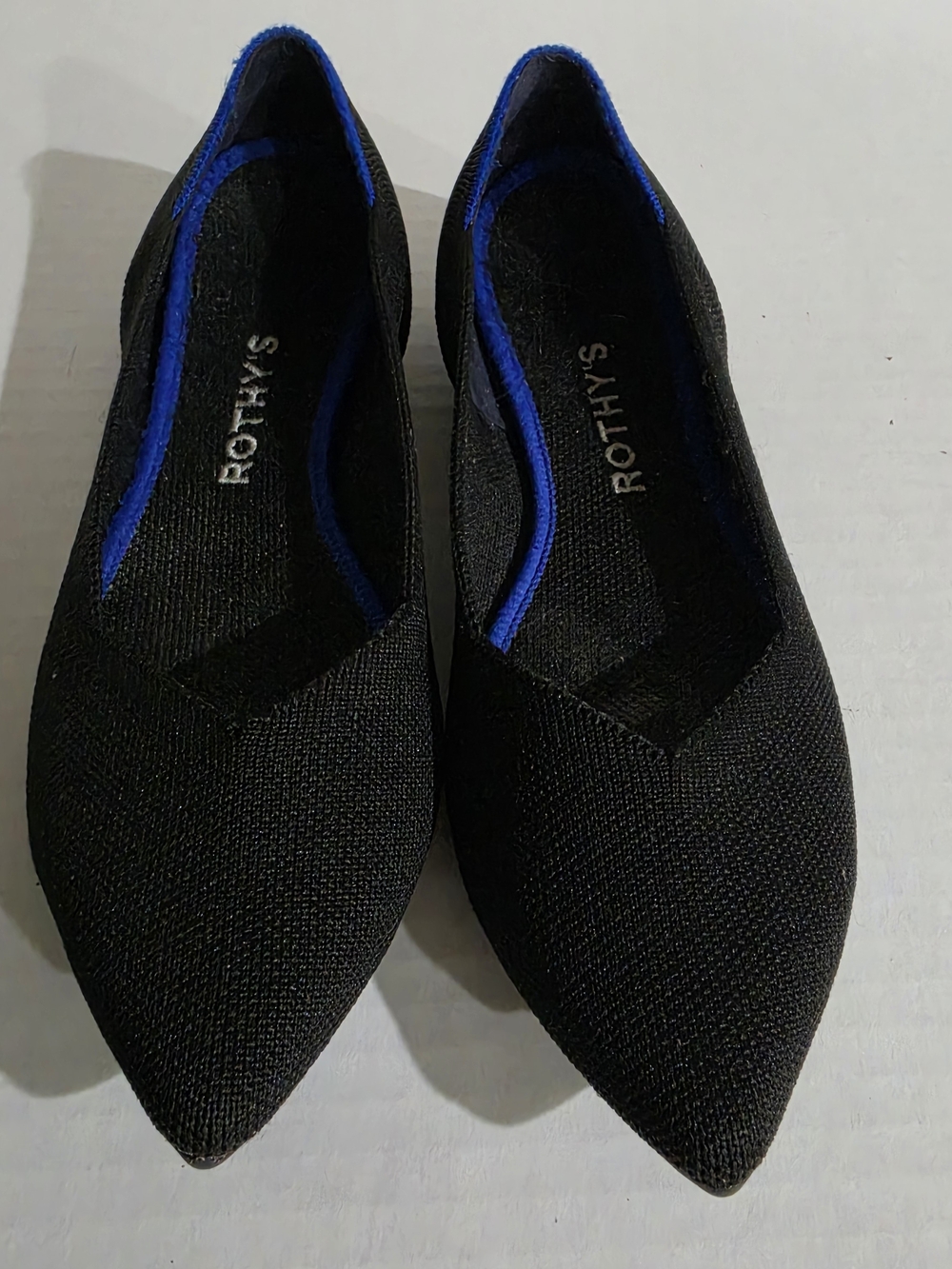 Rothys Pointed Toe Ballet Shoe, Black
